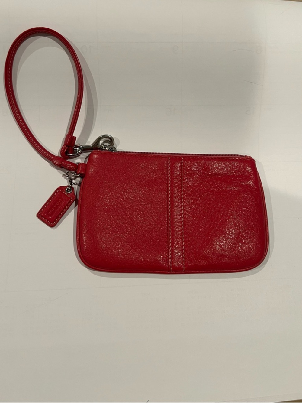 Coach Fuchsia Pink Leather Wristlet Pouch - Women